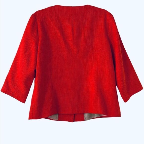 Coldwater Creek Red Pearl-Beads Blazer Jacket Size 14 - Picture 2 of 10